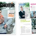 Sauma -asiakaslehti 2014  / TAKK / lehden taitto ja ulkoasun päivitys, 24 sivua / 2014